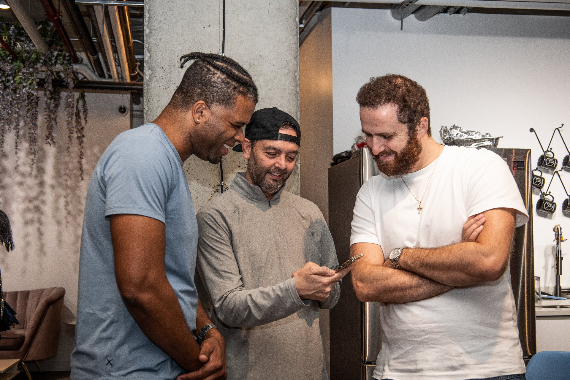 Founders connecting backstage