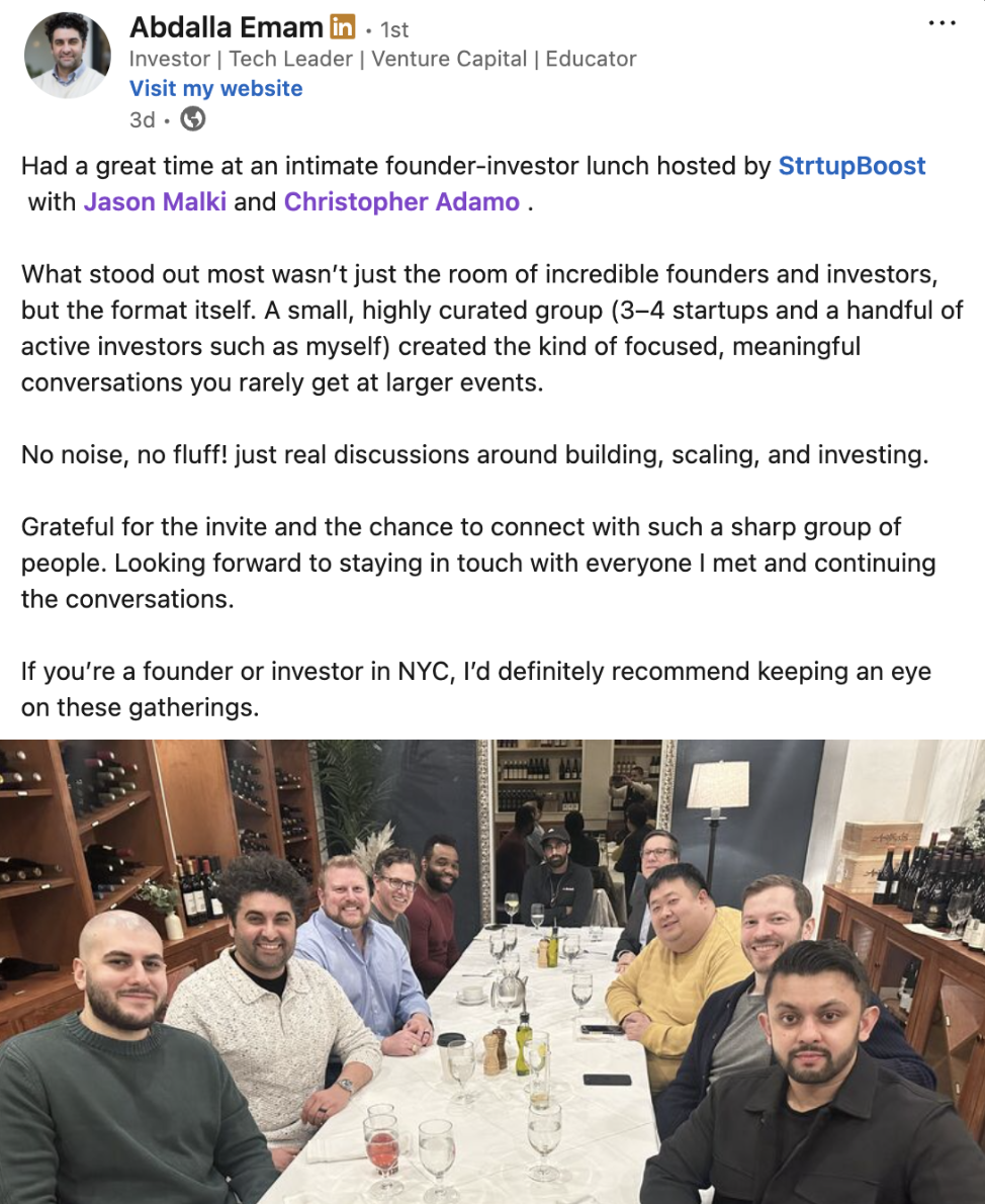 Abdalla Emam LinkedIn testimonial